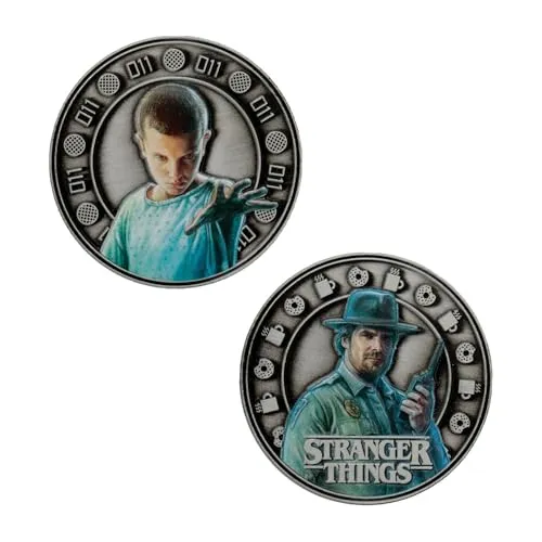 Sammlermünze Stranger Things - Eleven and Hopper in silber von FaNaTtik