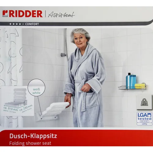 Dusch Klappsitz Duschsitz Duschhocker Wandhocker Duschhilfe Ridder weiß 306