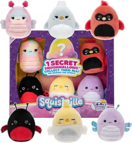 Squishville SQM0331 Flieger Squad 6er Pack - Stofftiere & Teddybären, superweiche 5cm Mini-Squishmallows im niedlichen 6er-Pack für grenzenlosen Kuschelspaß und Sammelvergnügen!
