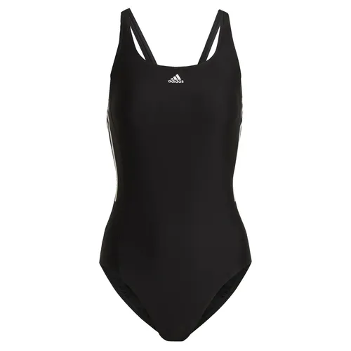 adidas Damen Mid 3-Stripes Badeanzug, Black/White, Größe 48