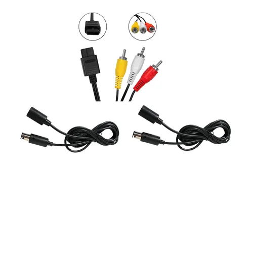 AV / TV Cinch Kabel + 2x Verlängerungskabel für Gamecube