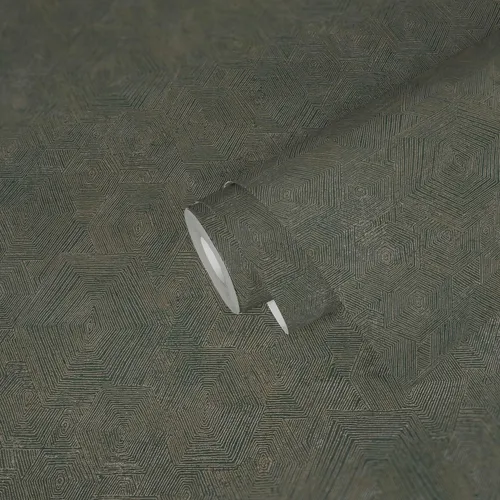 Vliestapete Geometrie Struktur blau gold My Home My Spa 38698-4 (3,26€/1qm)