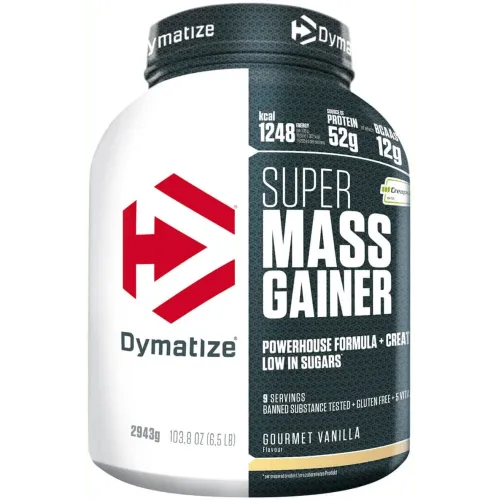 Dymatize Super Mass Gainer Gourmet Vanilla 2943g - Der optimale Weight-Gainer für Muskelaufbau - Vitamine & Nahrungsergänzungsmittel: Mit 243g Kohlenhydraten und 52g Protein pro Portion unterstützt dieser Gainer effektiv die Gewichtszunahme für Bodybuilder und Hardgainer.