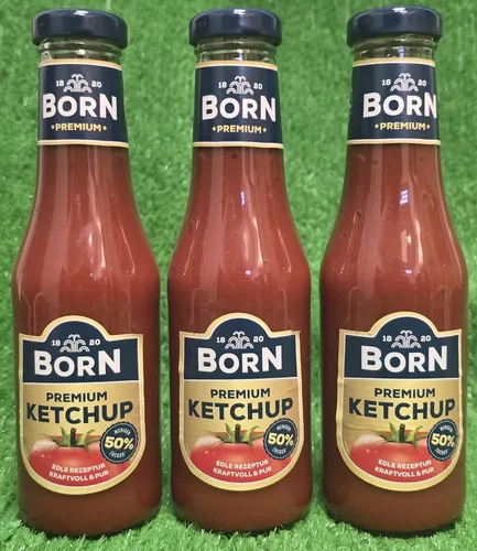 12,22€/L) 3x Born Premium Tomatenketchup 450ml aus Thüringen Ostprodukt Versan0€