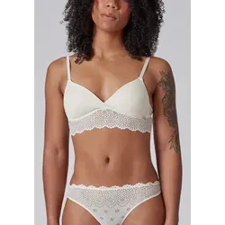 Skiny Damen Soft BH mit herausnehmbaren Pads, Ivory, 38/C-D EU - Funktionsunterwäsche aus nachhaltigen Materialien, mit Spitze für angenehmen Tragekomfort und voller Abdeckung in zartem Elfenbein-Ton.