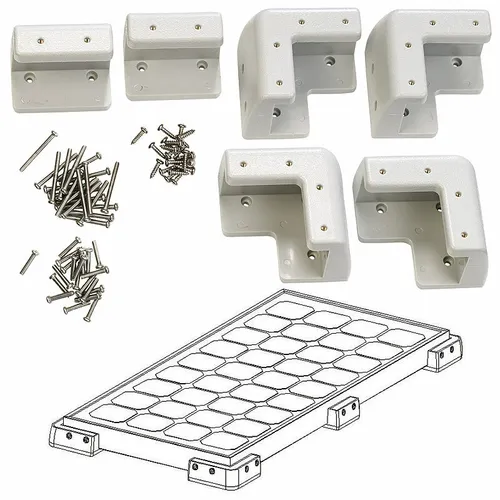 revolt Montage-Set für Solarpanels mit 18 - 40 mm Alu-Rahmenstärke, weiß