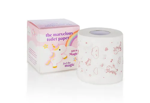 Goods+Gadgets Papierdekoration Einhorn Toilettenpapier, Klopapier mit Popcorn Duft-Aroma