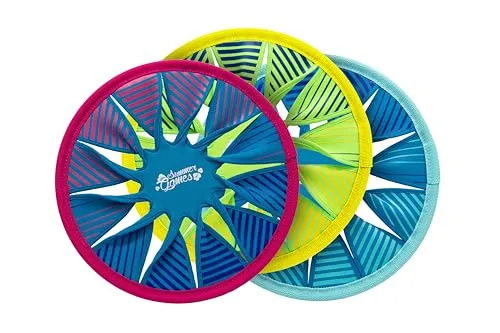 SUMMER GAMES Neopren Frisbee Set, 3 Wurfscheiben für Kinder & Familie, je 30 cm, weich & sicher, bunt, Strandspielzeug, Outdoor Sommer