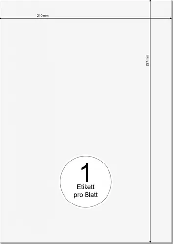 PRINTATION Papier-Etiketten (B210xH297mm=A4) 100xA4 à 1 Eti. 1367570-GP