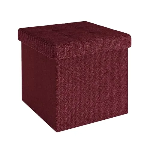 INTIRILIFE Faltbarer Sitzhocker Kirsch ROT – Multifunktionale Aufbewahrungsbox - Dieser stilvolle, faltbare Sitzhocker kombiniert elegantes Design mit praktischer Funktionalität. Er bietet Platz für Ihre Dinge und eine zusätzliche Sitzgelegenheit, ideal für jedes Zuhause.