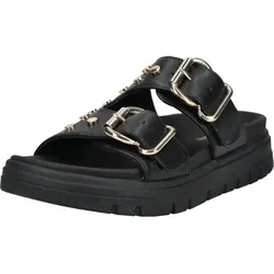 Bagatt Pantoletten - Modische Kunstleder-Sandale - Damen Pantoletten mit gepolsterter Decksohle und anatomisch geformtem Fußbett. Ideal für schicke Outfits oder lässige Jeans, ausgestattet mit verstellbaren Schnallen und coolen Nieten.