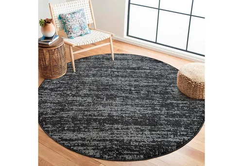 Sanat Teppich Oslo, rund, schwarz in schwarz von Sanat