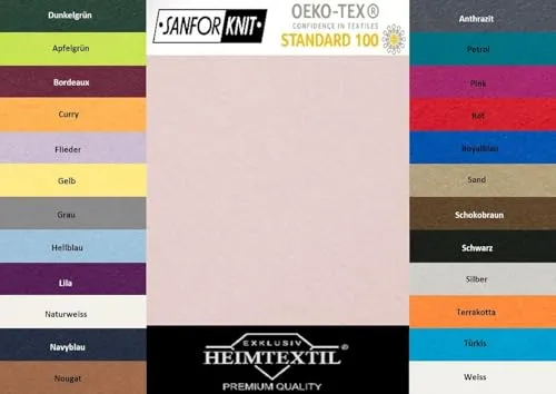 EXKLUSIV HEIMTEXTIL Jersey Spannbettlaken Premium Marke 120 x 200 cm 100% Baumwolle Öko - Tex Zertifiziert, Markenqualität, Matratzenhöhe bis 25 cm, Rosa