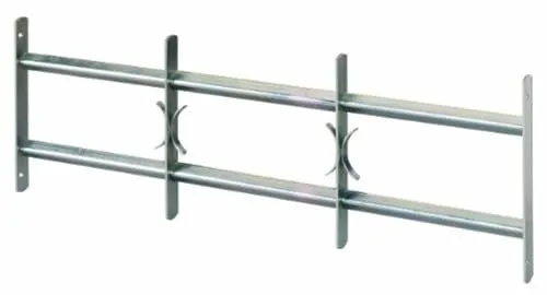 Alberts 553586 Fenstergitter Amsterdam | ausziehbar | galvanisch blau verzinkt | 300 x 500-650 mm