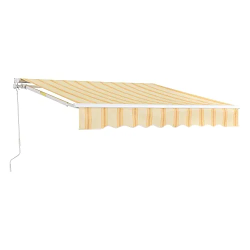 [en.casa] Gelenkarmmarkise Bitonto 350 x 250 cm in gelb von en.casa