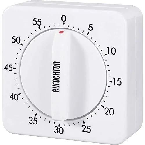 Eurochron EAT 6000 Timer - Mechanische Eieruhr in Weiß, präzise Zeitmessung für perfekte Eiergerichte