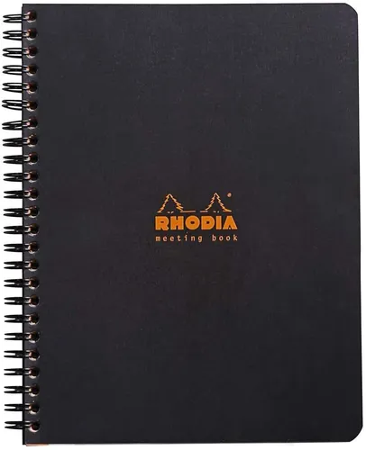 Rhodia 193419C Meeting Book (mit Spiralbindung, 14,8 x 21 cm, 80 Blatt) 1 Stück 
