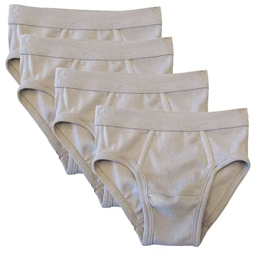 HERMKO 2840 4er Pack Jungen Slip mit Weichbund aus Bio-Baumwolle, Farbe:grau, Größe:92