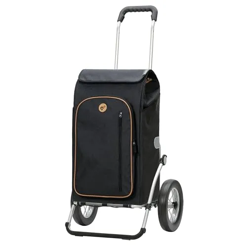 Andersen Einkaufstrolley Royal Shopper Folke schwarz - Einkaufstrolley mit 15L Thermofach, klappbar und wasserabweisend, ideal für bis zu 50kg Traglast – perfekt für den täglichen Einkauf!