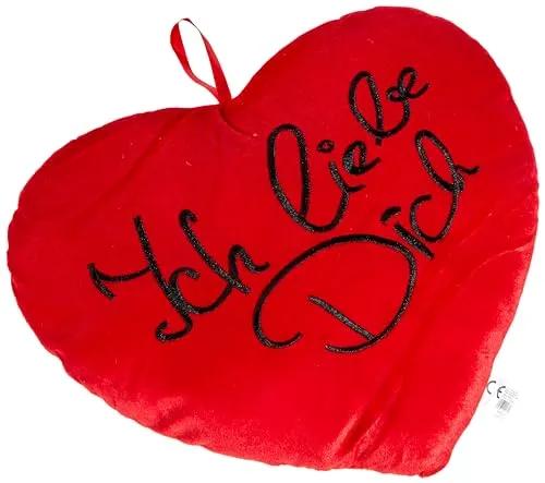 Out of the blue Plüschkissen in Herz-Form ICH Liebe Dich 34cm rot