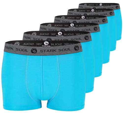 Stark Soul® Boxershorts Herren 6er Pack - Komfortable Baumwoll-Hipster in Blau - Bequeme und elastische Boxershorts im 6er Pack, ideal für den täglichen Gebrauch. Aus hochwertiger Baumwolle gefertigt, sorgen sie für einen angenehmen Tragekomfort.
