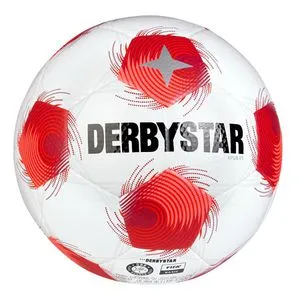 Derbystar Fußball Apus TT v25, Größe 5, weiß/rot, 430 Gramm, Trainingsball