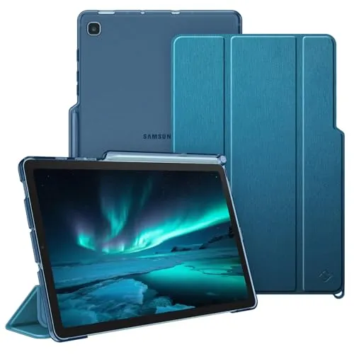 Fintie Hülle für Samsung Galaxy Tab S6 Lite 10,4 Zoll 2024/2022/2020 Tablet - Slim Schutzhülle mit Transparenter Rückseite Cover und Auto Schlaf/Wach Funktion, Pfauenblau