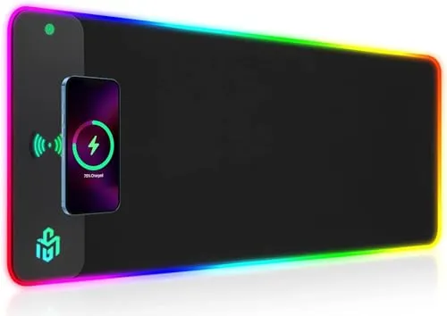 RGB Gaming Mauspad mit Qi Schnellladung 15W
