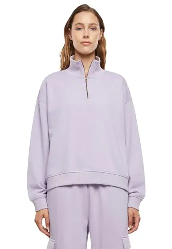 URBAN CLASSICS Ladies Light Terry Troyer - Stylischer Windbreaker für Damen in dustylilac, aus 70% Baumwolle für hohen Tragekomfort, ideal für lässige Outfits und Alltag.