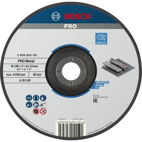 Bosch Professional Zubehör PRO Metal Trennscheibe, 180 x 3 x 22,23 mm (2608603161)