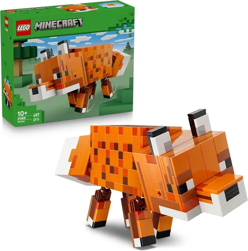 Produktbild LEGO Minecraft Fuchs Puzzle Tierfigur Deko Schlafzimmer Gaming Spielzeug 21588