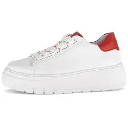 Gabor Leder-Sneakers in Weiß - 40,5 - Sneaker aus hochwertigem Glattleder mit rutschhemmender Laufsohle und herausnehmbarer Decksohle für optimalen Komfort und Stil im Alltag.