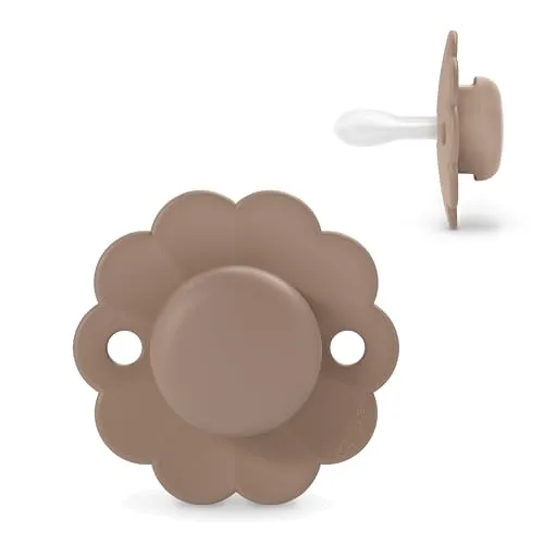 Suavinex, Schnuller für Babys 6/18 Monate, Runder Schnuller mit physiologischem Silikonsauger SX Pro, Symmetrisch, Superweich und Flexibel, respektiert die orale Entwicklung, Wonder Raw Umber