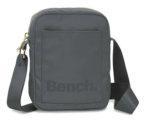 Bench. Shoulderbag Grey Blue - Umhängetasche mit stufenlos verstellbarem Schulterriemen, ideal für den Alltag und perfekt für die wichtigsten Utensilien. Maße: 14 x 18 x 5 cm.