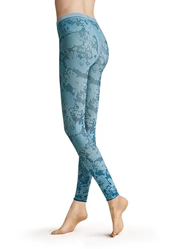 Hudson Damen Leggings Floral Blumenmuster 40 DEN Jeans blue 0959 44-46