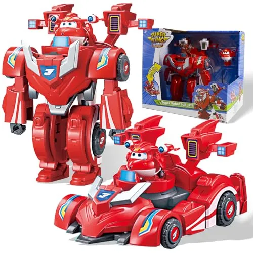 Super Wings EU770351 - Super Robot Suit Jett - Ferngesteuerte Roboter, verwandelbare 2-in-1 Figur (Roboter Anzug und Super Auto) für kreative Spielmöglichkeiten, ideal für Kinder ab 3 Jahren.