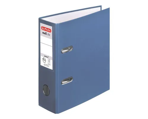 Herlitz Ordner Kunststoff A5 hoch 75mm blau - Robuster Ringbuchordner mit hoher Klemmkraft, FSC-zertifiziert und ideal für Schule oder Büro