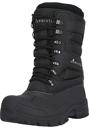WHISTLER Ferday Stiefel, Gr. 45, schwarz - Wanderschuhe mit warmem Thermo-Fußbett, ideal für kalte Tage. Robuste Stiefel mit Anti-Rutsch-Sohle für sicheren Halt auf Schnee und Eis.