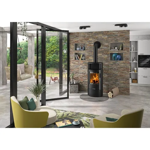 Oranier Kaminofen Polar Neo 6 - 6,5 kW Stahl Schwarz - Kaminofen für raumluftunabhängigen Betrieb, ideal für moderne Wohnräume. Hohe Effizienz und zeitloses Design.