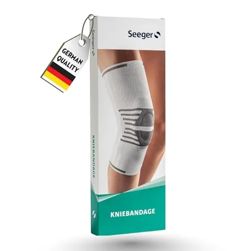 Seeger Basic Kniebandage – Orthopädische Kompressionsbandage zur Stabilisierung & Schmerzlinderung, Für Damen & Herren, Unterstützung bei Knieschmerzen & Arthritis, Made in Germany (Gr.5)