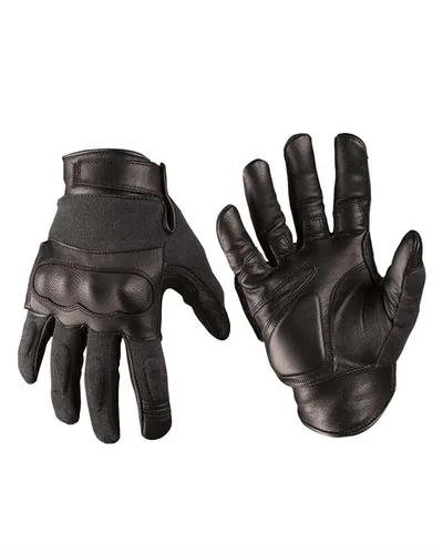 Tactical Gloves Leder/Aramid schwarz - Outdoor Handschuhe für Militär und Abenteuer - Robuste Handschuhe aus Leder und Aramid, ideal für Outdoor-Aktivitäten und militärische Einsätze, Größe S.