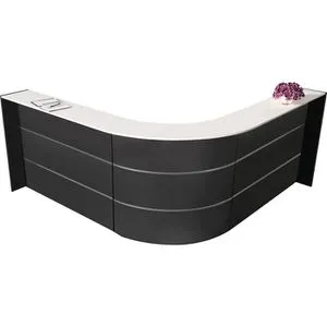 Kerkmann Empfangstheke BARI L-Form, anthrazit und weiß von Kerkmann