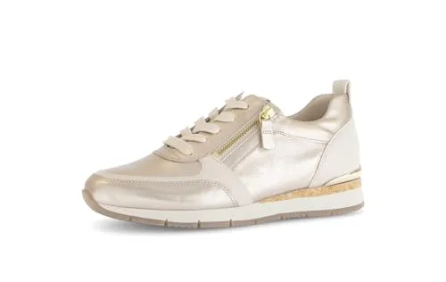 Gabor Damen Low-Top Sneaker - Damen-Sneaker aus Glattleder, sportlich und elegant mit flachem Absatz und bequemem Reißverschluss für einfaches An- und Ausziehen.