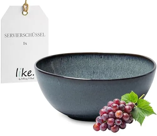 like. by Villeroy & Boch Servierschüssel Lave gris - Elegante Servierschüssel aus der Lave gris Kollektion, ideal für stilvolle Tischdekorationen und perfekte Präsentation Ihrer Speisen.