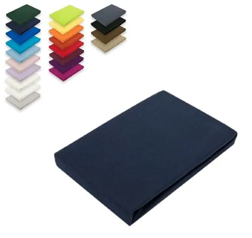 EXKLUSIV HEIMTEXTIL Microfaser Spannbettlaken 180 - 200 x 200 cm + 28 cm Navy - Bettlaken aus atmungsaktiver Microfaser mit Rundumgummizug für perfekten Sitz. Pflegeleicht und waschbar bis 60 °C, ideal für jede Matratzengröße.