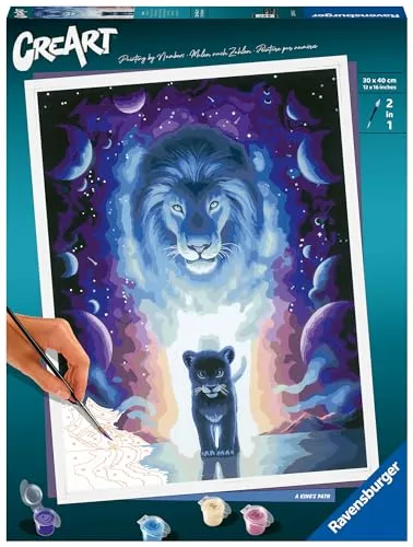 Ravensburger CreArt 23516 - Der Weg eines Königs - Malen nach Zahlen für Erwachsene: Entspannung und kreative Wanddeko in einem DIY Set mit Pinsel und schnell trocknenden Acrylfarben – ideal als Geschenk für jeden Anlass.