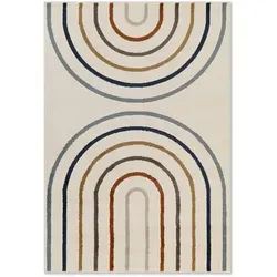HANSE Home Kinderteppich Double Rainbow - Spielteppich für Kinderzimmer - Flachgewebe-Teppich mit buntem Regenbogenmotiv, robust, pflegeleicht und ideal für Spielbereiche im Kinderzimmer.