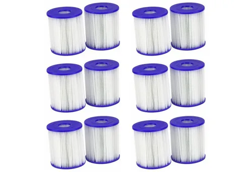 SummerWaves Pool-Filterkartusche Größe 1 - 12er Pack - Kartuschenfilteranlagen für gründliche Reinigung des Poolwassers, kompatibel mit Intex und Bestway, einfach abspülbar und langlebig.
