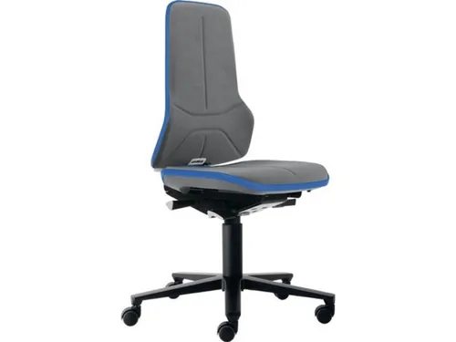 BIMOS 9000454268 Arbeitsdrehstuhl Neon Rollen, Supertec-Gewebe grau blau - Bürostühle mit ergonomischem Design und höhenverstellbaren Funktionen für maximalen Komfort während der Arbeit.