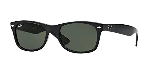 Ray-Ban Herren New Wayfarer Sonnenbrille, Schwarz, L EU - Sportbrillen mit schützendem Etui, ideal für stilbewusste Outdoor-Aktivitäten und perfekten UV-Schutz.